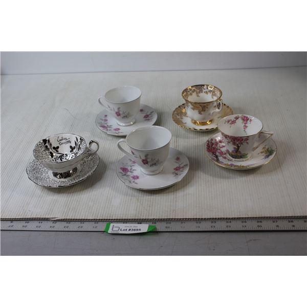 (5) Tea Cup & Saucer Sets - Royal Mayfair, Royal Albert