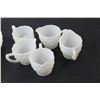 Image 4 : (10) Jeanette Milk Glass Cubis Cream and Sugar