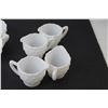 Image 2 : (12) Jeanette Milk Glass Cubis Cream and Sugar