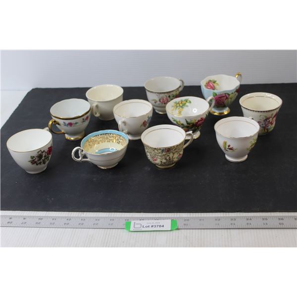 (11) Tea Cups - Queen Anne, Castle China, Vale