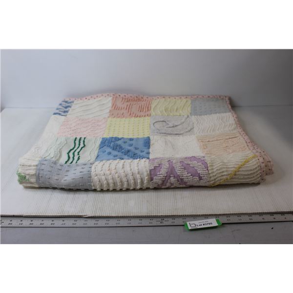 Vintage Chenille Patch Baby Blanket
