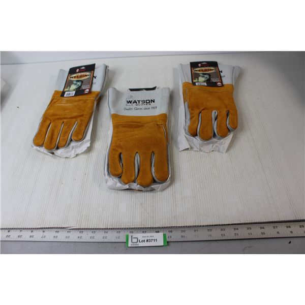 (3) Pairs of Watson Welding Gloves - Size Medium