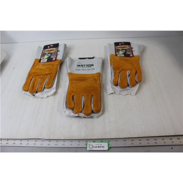 (3) Pairs of Watson Welding Gloves - Size Medium