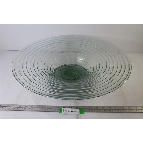 Large Green Glass Dish (19" wide)