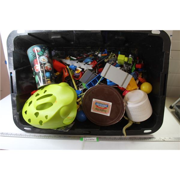 *Plastic Tote w/Large Assortment of Small Toys