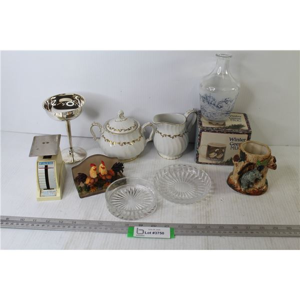 Winter Geese Mug - Pencil Holder/Vase - Creamer & Sugar Bowl - Weight Watchers Scale - Misc. Items