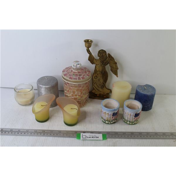 Brass Angel Candle Holder - Candles & Candle Holders