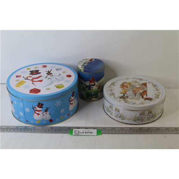 (3) Christmas Tins