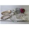 Image 1 : (2) Oval Dishes - (2) Square Glass Jars - Misc. - Items
