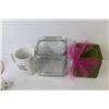 Image 5 : (2) Oval Dishes - (2) Square Glass Jars - Misc. - Items