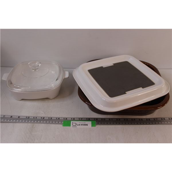 Corningware Microwave Skillet (9") & !2" Microwave Skillet & Grill