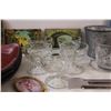 Image 4 : Lot of: (5) Glass Sundae Dished, (2) Hanging Candle Holders, (2) Metal Planters, (3) Square Plates, 