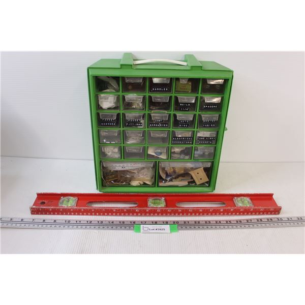 Shop Parts Organizer w/Contents - 13"x13"x6.5" & Level