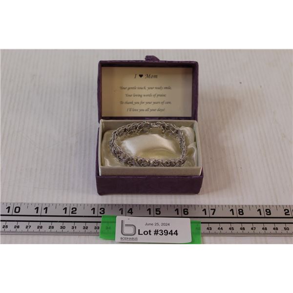 Sterling Bracelet - I Love Mom Box