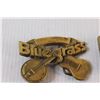 Image 2 : (2) Solid Brass Bluegrass Belt Buckles