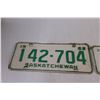 Image 2 : Pair of Vintage Saskatchewan License Plates - 1968