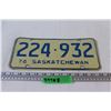 Image 1 : Vintage Saskatchewan License Plate - 1976