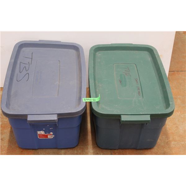 (2) Rubbermaid Totes (14 Gallon) w/Lids