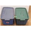 Image 1 : (2) Rubbermaid Totes (14 Gallon) w/Lids