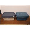 Image 1 : *(2) Rubbermaid Hinged Lid Totes - 32" x 19 1/2" x 17"H