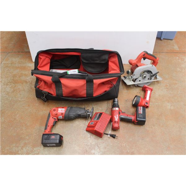 (4) Milwaukee Tools with Bag and Manuals - All Untested