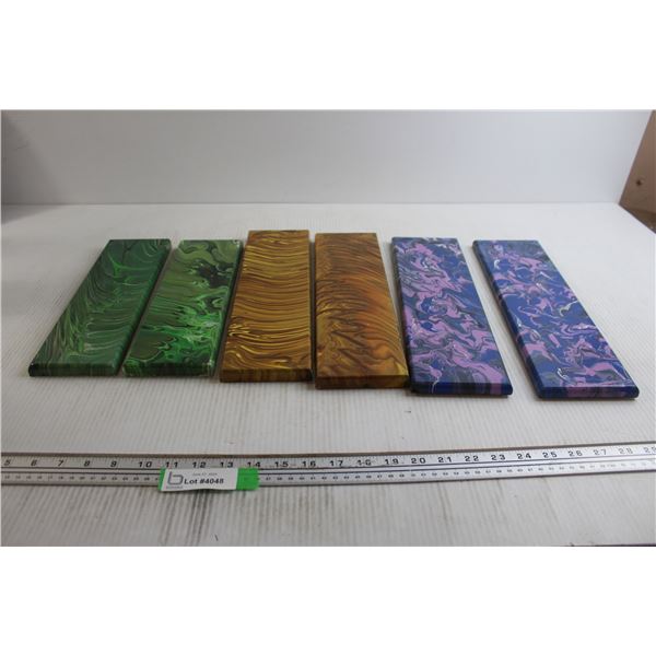 (6) Wooden Abstract Art Pieces