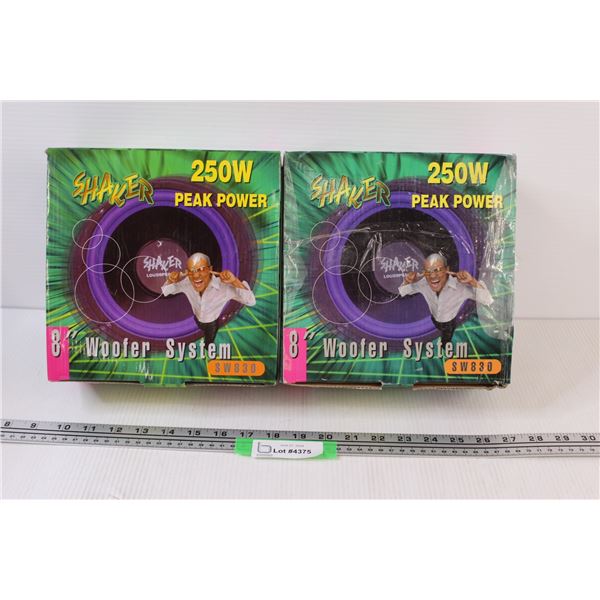 (2) Shaker 8" 250W Subwoofer -NIB