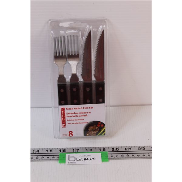 Steak Knife & Fork Set of 8 - NIB