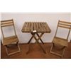 Image 1 : *(2) Folding Wood Chairs and Table - Table Measures 24" x 24" x 29"H