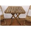 Image 3 : *(2) Folding Wood Chairs and Table - Table Measures 24" x 24" x 29"H