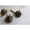 Image 3 : Coal Antique Oil Lamp Parts, (3) Chimneys