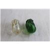 Image 3 : Green and Clear Glass Piggy Banks