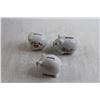 Image 2 : (3) White Porcelain Piggy Banks