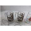 Image 2 : (6) Glass Mugs, Decorative Liquor Bottle