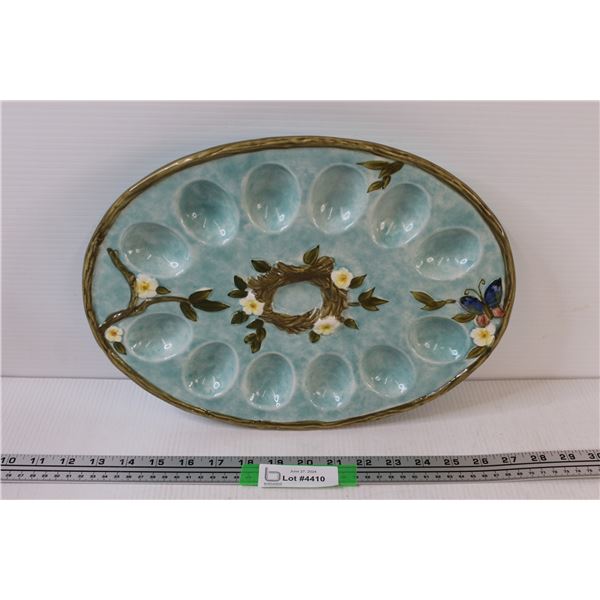 Susan Winget Certified International 14" x 10 1/2" Porcelain Egg Platter