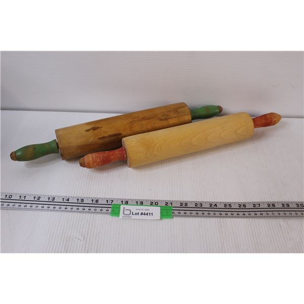 (2) Vintage Wooden Rolling Pins