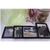 Image 2 : (8) Large Plastic Bowl; Clothes Pin Hanger; Tin; 4 - Framed Photos