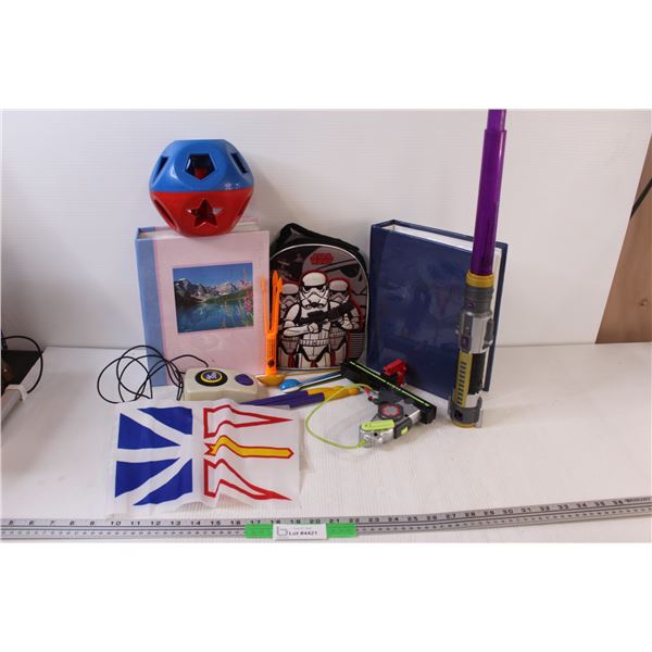 (11) Misc. Lot of: 2 - Photo Albums; Star Wars Backpack; Electronic Toys