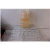 Image 4 : (25+) Misc. Lot of: Plastic Food Storage Bowls & Lids; 4 - Metal Racks