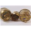 Image 2 : (3) Brass Pots / Planters - Largest is 6" Tall x 7" Wide