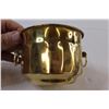 Image 4 : (3) Brass Pots / Planters - Largest is 3 1/2" Tall x 5" Wide & 1 has Splits in Sides
