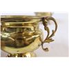 Image 2 : (2) Brass Pots / Planters - Largest is 3 1/4" Tall x 6" Wide Both With Ornate Handles