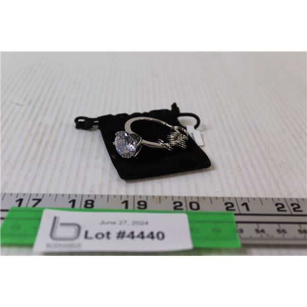 "Million Karat" Diamond Ring Novelty Key Chain & Velvet Pouch