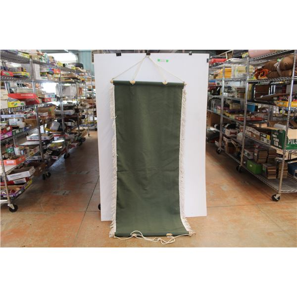 Polyester and Wood Hammock: 72" Long x 32" Wide - No Rips