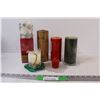Image 1 : (10) 7 x Unused Misc. Sized Candles & Scents; 3 x Glass Candle Stands