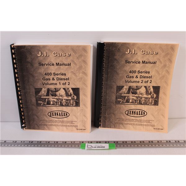 (2) Jensales J.I. Case Service Manuals Vol. I & II for 400 Series Gas & Diesel