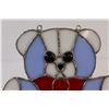 Image 2 : Teddy Bear Stained Glass Hanging Decorative - Looks New 8" Tall x 6" Wide