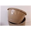 Image 2 : (20) 10 x Beige Plastic Plant Pots with Matching Hangers