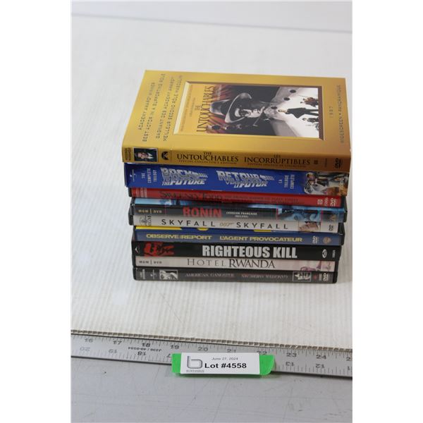 (9) DVD's - The Untouchables, Righteous Kill