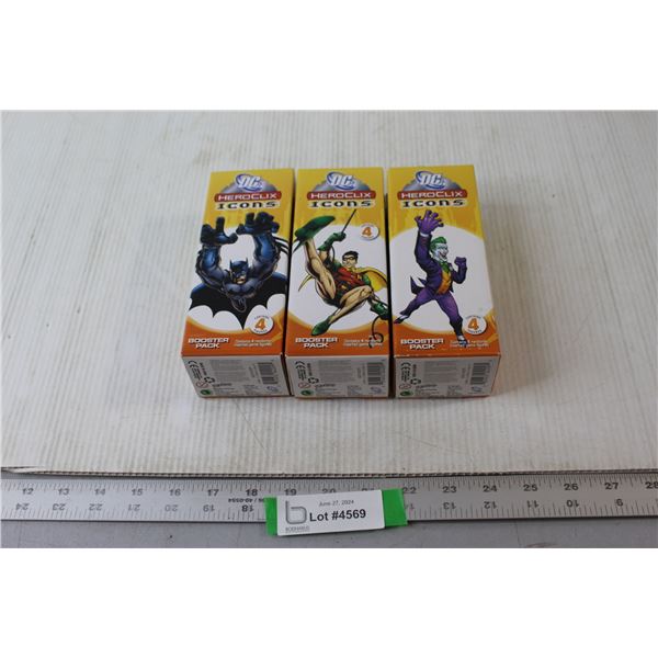(3) DC Heroclix Icon Figurines